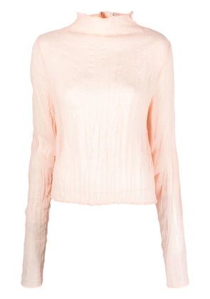 Acne Studios crinkled-finish semi-sheer blouse - Pink