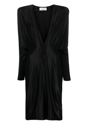 Alexandre Vauthier V-neck long-sleeve dress - Black