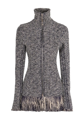 Rabanne zip fringed cardigan - Grey