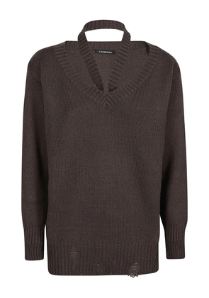 Canessa V-neck cashmere sweater - Brown