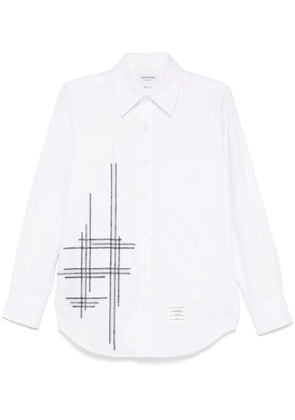 Thom Browne blanket-stitch degradé shirt - White