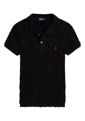 Polo Ralph Lauren cable-knit polo shirt - Black