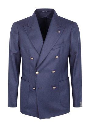 Tagliatore double-breasted long-sleeve blazer - Blue