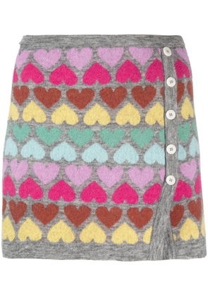 Marco Rambaldi heart-print mini skirt - Grey