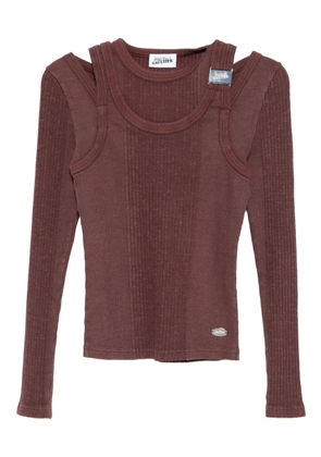 Jean Paul Gaultier logo-patched knit top - Red