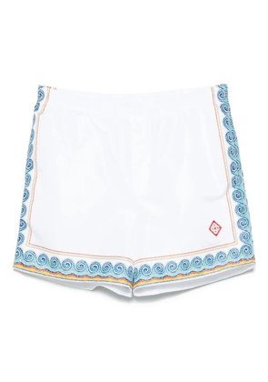 Casablanca Greca Wave swim shorts - White