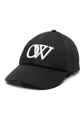 Off-White logo-embroidered cap - Black