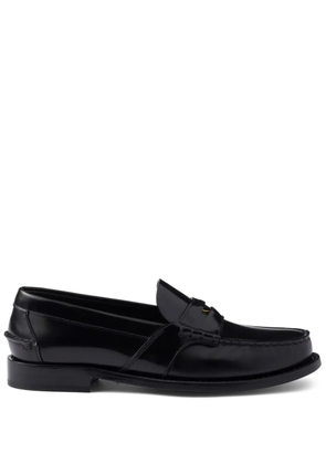 Prada brushed-leather loafers - Black