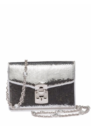 Miu Miu Confidential sequin-embellished leather bag - Silver