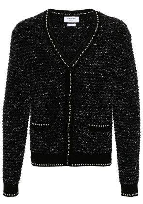 Thom Browne V-neck tweed cardigan - Black