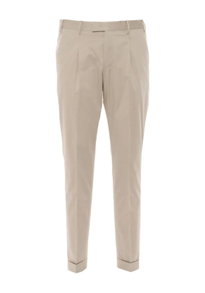 PT Torino plea-detailing turn-up trousers - Neutrals