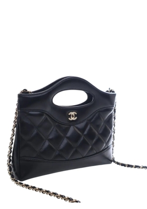 CHANEL Pre-Owned 2021-2025 Nano Shiny Aged Calfskin 31 Shopping Bag satchel - Black