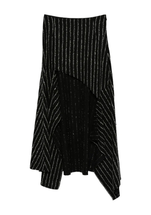 Mugler pinstripe asymmetric skirt - Black