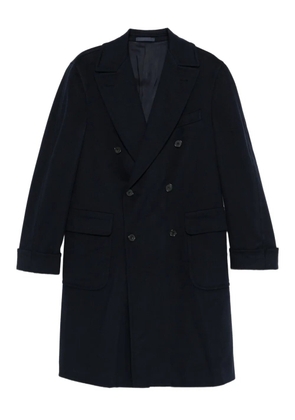 Caruso double-breasted flap-pocket coat - Blue