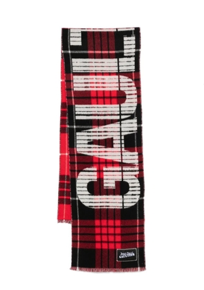 Jean Paul Gaultier tartan virgin wool scarf - Red