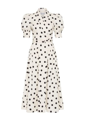 Rebecca Vallance Maisie puffed-sleeve belted midi dress - White