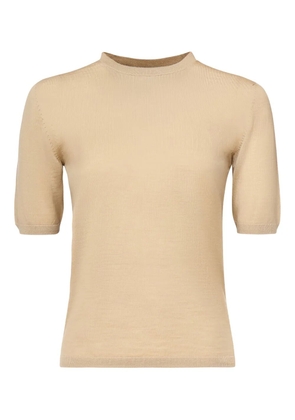 Max Mara short-sleeve round-neck knit T-shirt - Neutrals