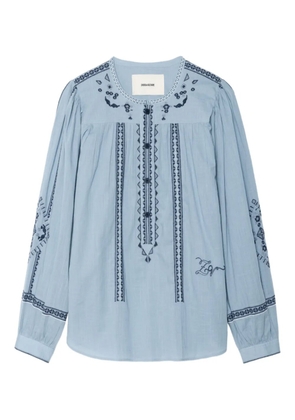 Zadig&Voltaire Tigy embroidered cotton tunic - Blue