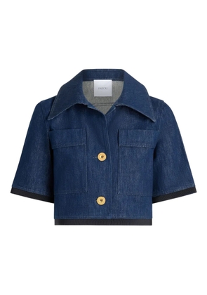 Patou denim short-sleeved jacket - Blue