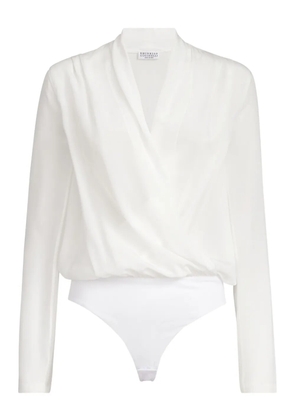 Brunello Cucinelli wrap-effect bodysuit - Neutrals