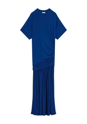 Ferragamo gathered-waist asymmetric day dress - Blue