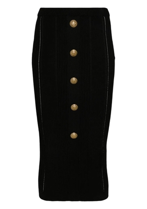 Balmain ribbed-knit midi skirt - Black