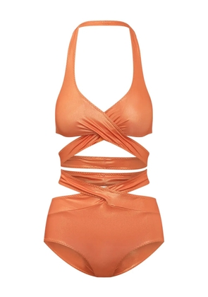 ALESSANDRO VIGILANTE strap-fastening bikini - Orange