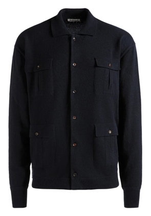 Bally logo-embroidered cashmere shirt - Blue
