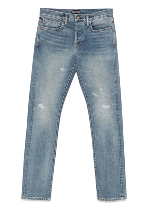 TOM FORD logo-patch straight-leg jeans - Blue