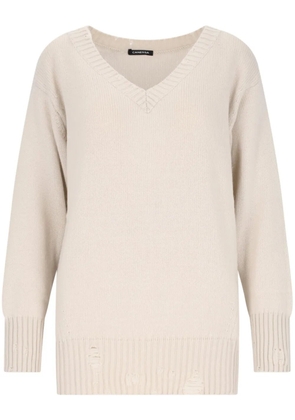 Canessa destroyed-detailing sweater - Neutrals