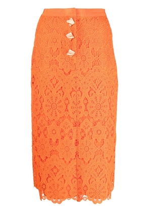 Self-Portrait lace pencil skirt - Orange