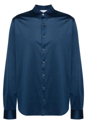 D4.0 classic-collar cotton shirt - Blue