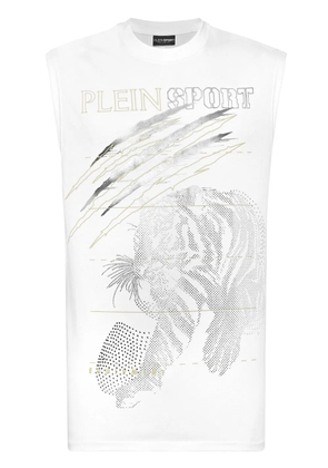 Plein Sport tiger-motif tank top - White