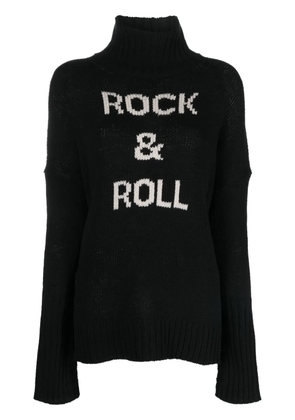 Zadig&Voltaire funnel-neck intarsia-knit jumper - Black