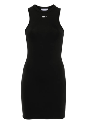 Off-White Sleek Rowing logo-print mini dress - Black