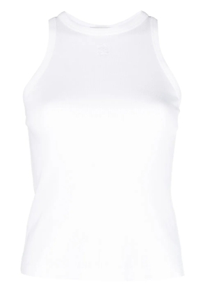 SANDRO logo-embroidered ribbed tank top - White
