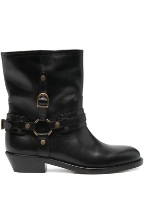 ISABEL MARANT 35mm leather biker boots - Black