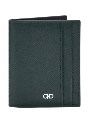 Ferragamo Gancini-embellished leather card holder - Green