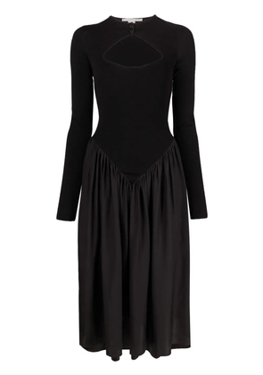 Stella McCartney panelled long-sleeved midi dress - Black