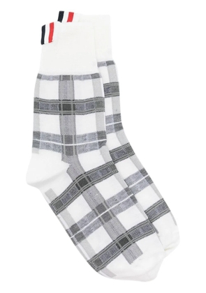 Thom Browne tartan-check mid-calf socks - White