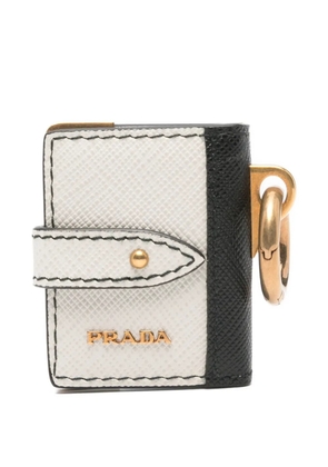 Prada Saffiano leather luggage tag - White