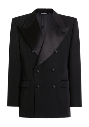 Dolce & Gabbana double-breasted satin-lapel jacket - Black
