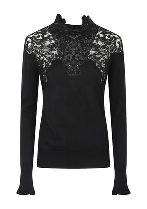 Ermanno Scervino lace beaded top - Black