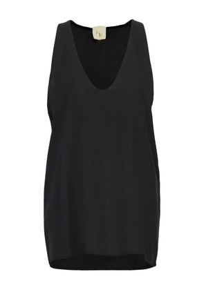 PAULA silk v-neck tank top - Black