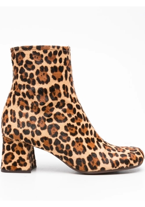 Chie Mihara 60mm Muki leopard-print block-heel ankle boots - Brown