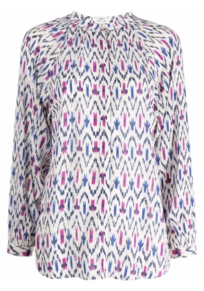 MARANT ÉTOILE geometric long-sleeve blouse - Neutrals