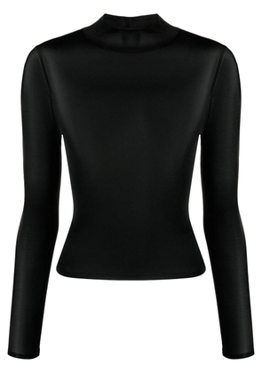 Courrèges logo-appliqué fine-knit top - Black