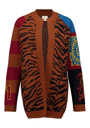 PAULA jacquard oversized cardigan - Brown