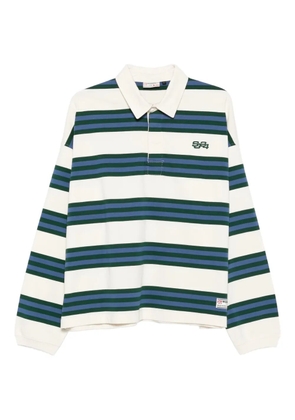 SUMMER GAMES striped long-sleeve polo shirt - Neutrals
