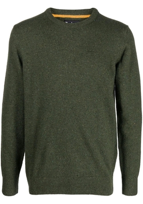 Barbour fine-knit ribbed-trim jumper - Green
